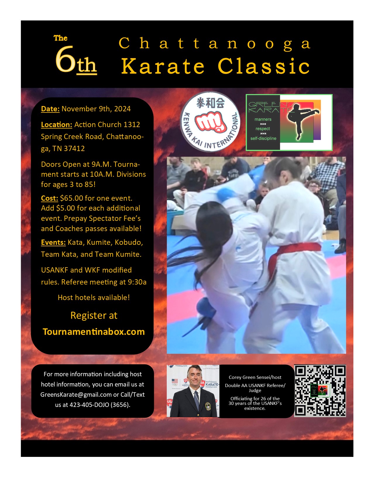 the 6th Chattanooga Karate classic flyer 1st edition